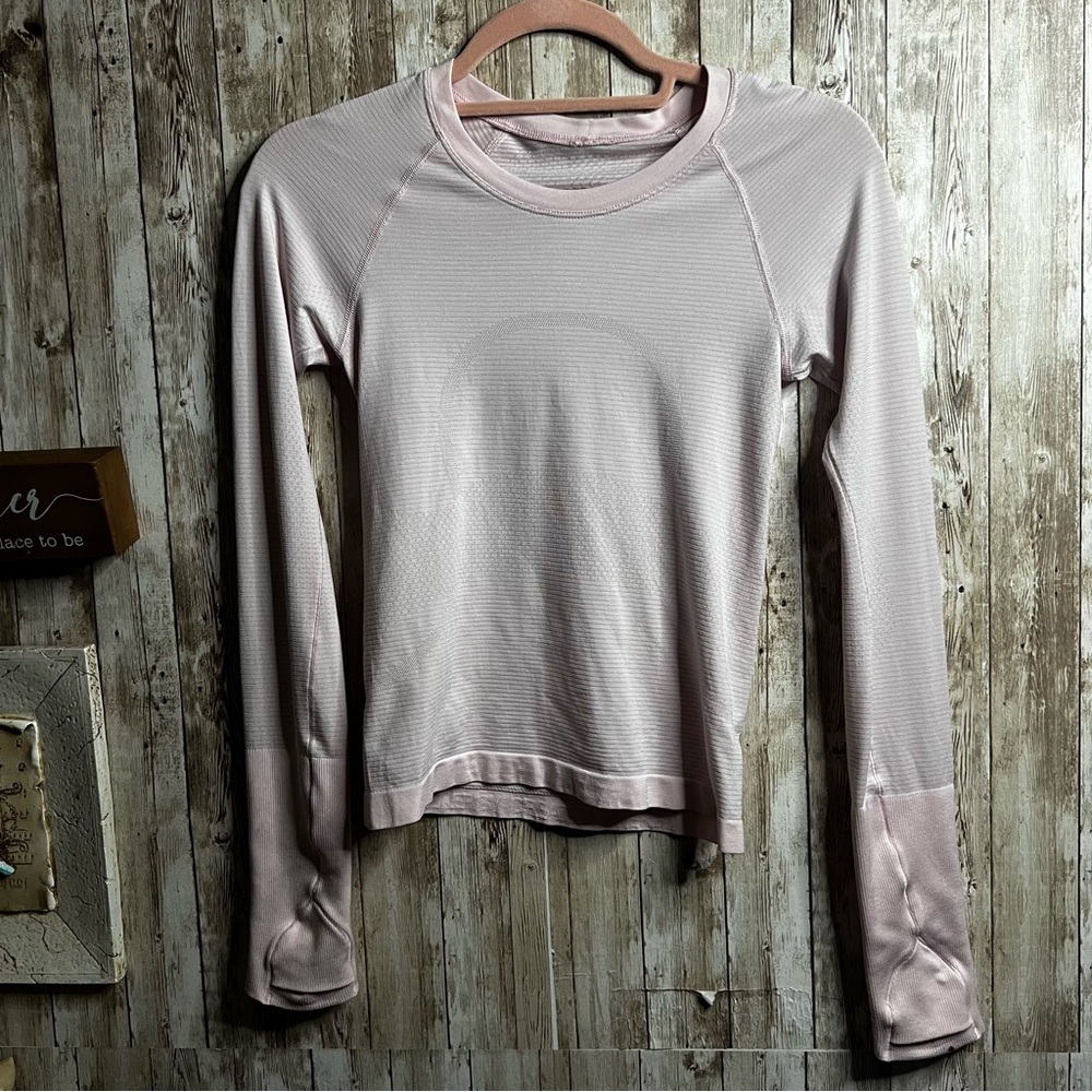 lululemon athletica Long Sleeve Tee in Pale Pink